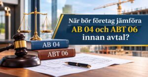 När bör företag jämföra AB 04 och ABT 06 innan avtal?