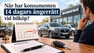 När har konsumenten 14 dagars ångerrätt vid bilköp?
