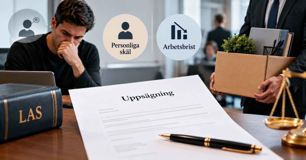 Skriftlig uppsägning vid personliga skäl och arbetsbrist