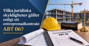 Vilka juridiska skyldigheter gäller enligt ett entreprenadkontrakt ABT 06?