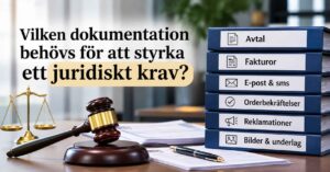 Vilken dokumentation behövs för att styrka ett juridiskt krav?