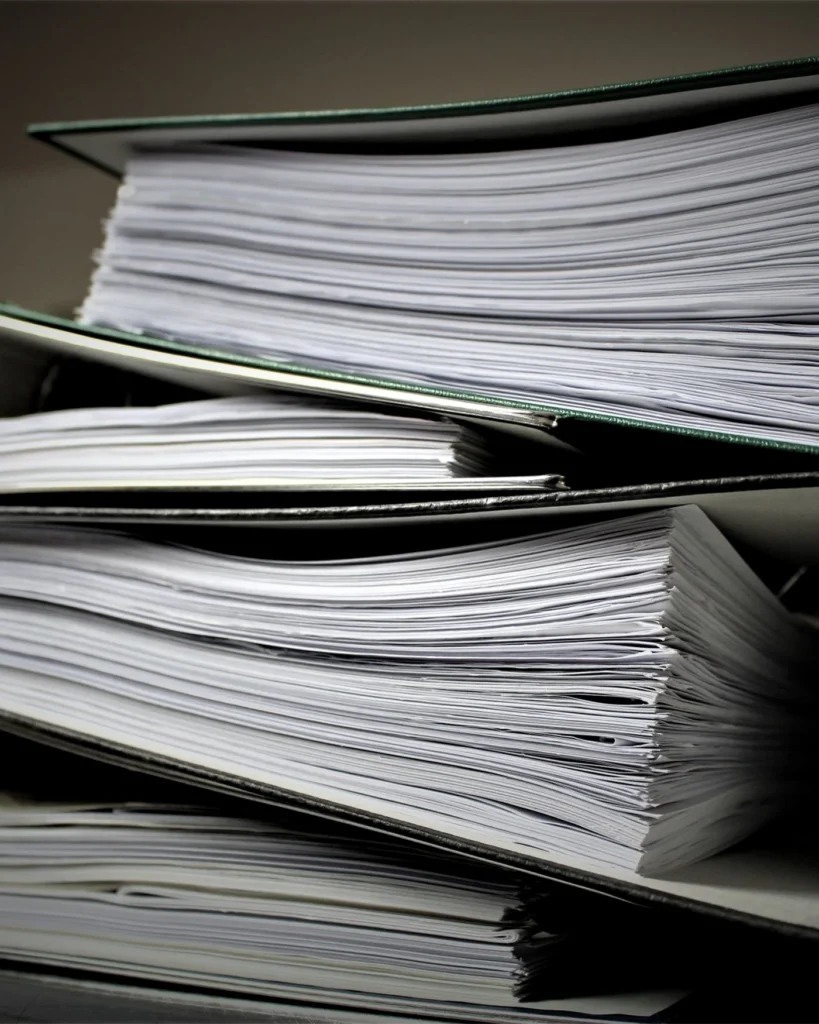 A stack of case folders