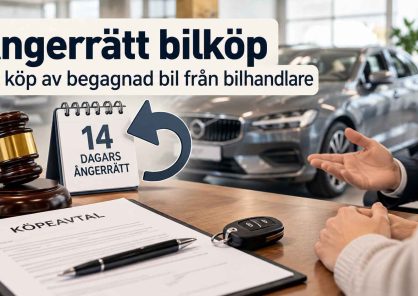 ångerrätt bilköp vid köp av begagnad bil från bilhandlare